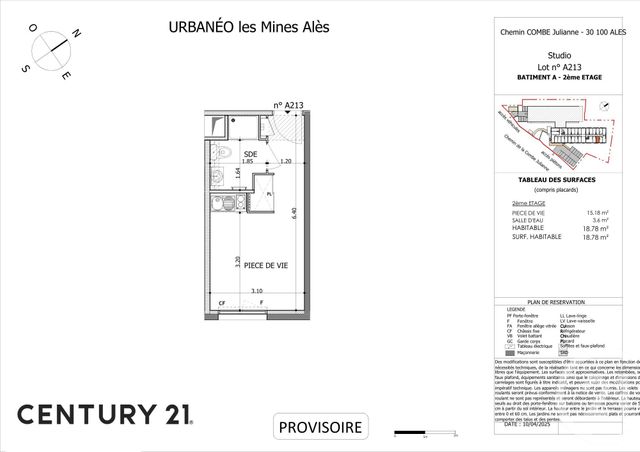 Appartement Studio à vendre - 1 pièce - 18.66 m2 - ALES - 30 - LANGUEDOC-ROUSSILLON - Century 21 Impact Immobilier