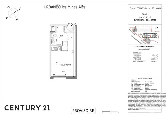 Appartement Studio à vendre - 1 pièce - 18.66 m2 - ALES - 30 - LANGUEDOC-ROUSSILLON - Century 21 Impact Immobilier