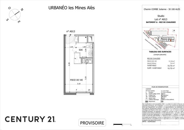 Appartement Studio à vendre - 1 pièce - 18.66 m2 - ALES - 30 - LANGUEDOC-ROUSSILLON - Century 21 Impact Immobilier