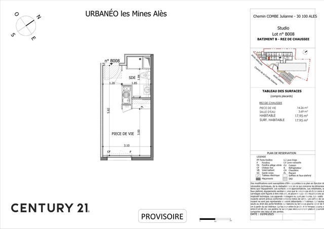 Appartement Studio à vendre - 1 pièce - 17.79 m2 - ALES - 30 - LANGUEDOC-ROUSSILLON - Century 21 Impact Immobilier