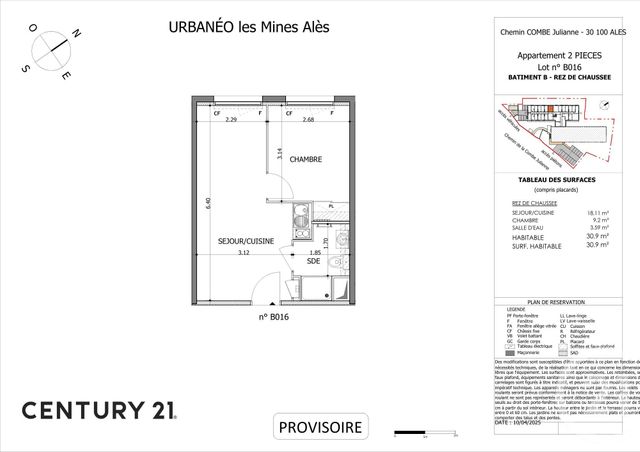 Appartement Studio à vendre - 2 pièces - 30.63 m2 - ALES - 30 - LANGUEDOC-ROUSSILLON - Century 21 Impact Immobilier