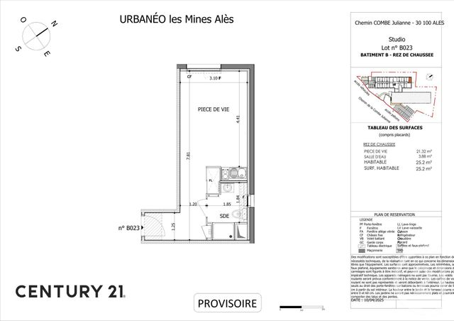 Appartement Studio à vendre - 1 pièce - 25.03 m2 - ALES - 30 - LANGUEDOC-ROUSSILLON - Century 21 Impact Immobilier