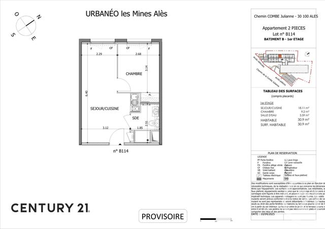 Appartement Studio à vendre - 2 pièces - 30.63 m2 - ALES - 30 - LANGUEDOC-ROUSSILLON - Century 21 Impact Immobilier