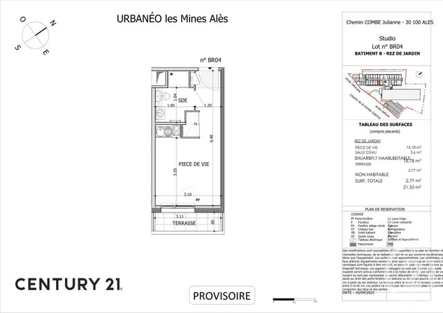 Appartement Studio à vendre - 1 pièce - 18.66 m2 - ALES - 30 - LANGUEDOC-ROUSSILLON - Century 21 Impact Immobilier
