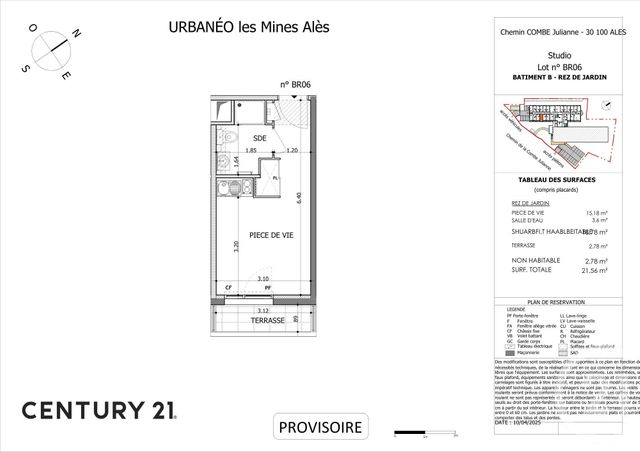 Appartement Studio à vendre - 1 pièce - 18.66 m2 - ALES - 30 - LANGUEDOC-ROUSSILLON - Century 21 Impact Immobilier