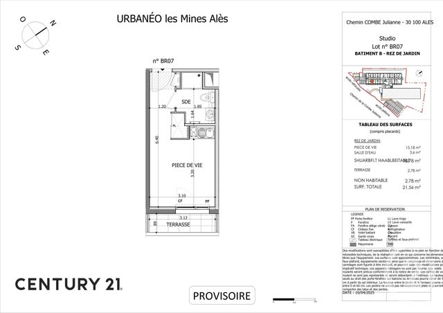 Appartement Studio à vendre - 1 pièce - 18.66 m2 - ALES - 30 - LANGUEDOC-ROUSSILLON - Century 21 Impact Immobilier