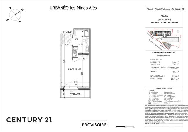 Appartement Studio à vendre - 1 pièce - 17.79 m2 - ALES - 30 - LANGUEDOC-ROUSSILLON - Century 21 Impact Immobilier