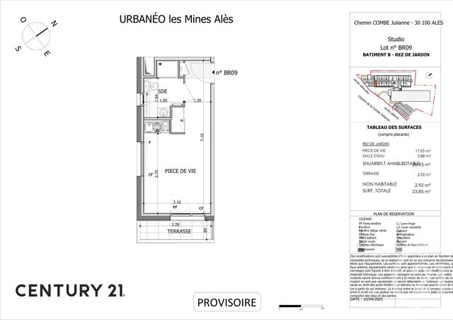 Appartement Studio à vendre - 1 pièce - 20.86 m2 - ALES - 30 - LANGUEDOC-ROUSSILLON - Century 21 Impact Immobilier