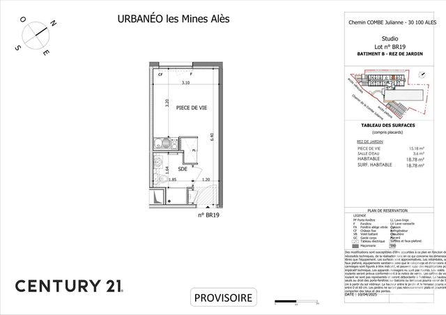 Appartement Studio à vendre - 1 pièce - 18.66 m2 - ALES - 30 - LANGUEDOC-ROUSSILLON - Century 21 Impact Immobilier
