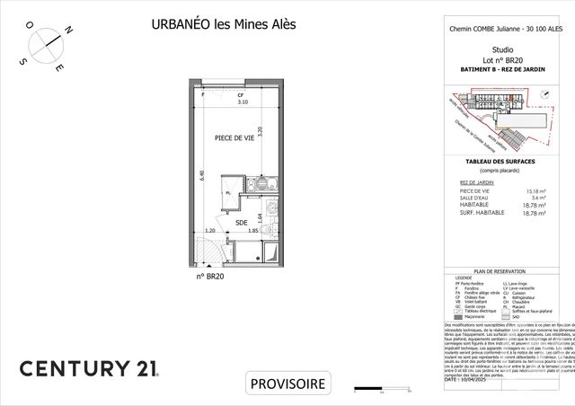 Appartement Studio à vendre - 1 pièce - 18.69 m2 - ALES - 30 - LANGUEDOC-ROUSSILLON - Century 21 Impact Immobilier