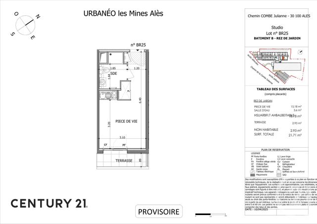 Appartement Studio à vendre - 1 pièce - 18.59 m2 - ALES - 30 - LANGUEDOC-ROUSSILLON - Century 21 Impact Immobilier