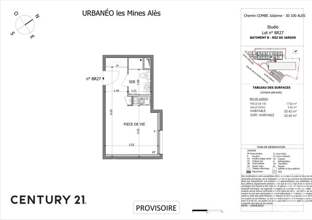 Appartement Studio à vendre - 1 pièce - 20.71 m2 - ALES - 30 - LANGUEDOC-ROUSSILLON - Century 21 Impact Immobilier