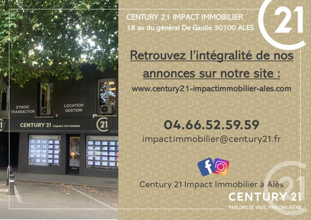 Appartement Studio à louer - 1 pièce - 20.18 m2 - ALES - 30 - LANGUEDOC-ROUSSILLON - Century 21 Impact Immobilier